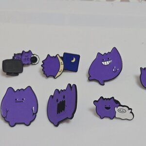 7Pcs Pokemon purple Gengar silly enamel pins